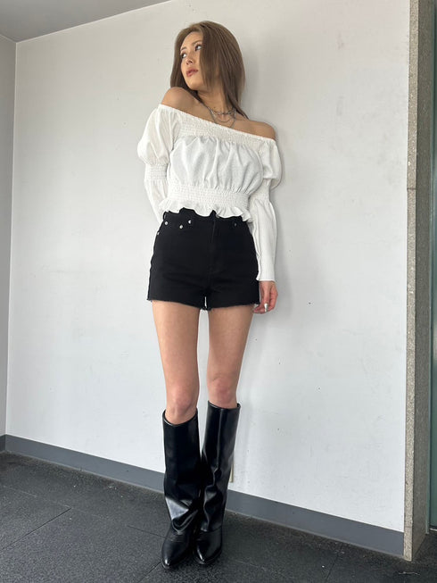 ヘムカットオフショートパンツ